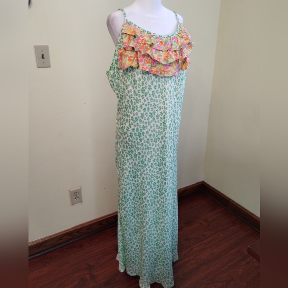 NWT Rixo x Target Leopard and Floral Print Spaghetti Strap Maxi Dress Size 1X - Picture 13 of 16